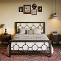 SHA CERLIN Full Size Metal Bed Frame with Vintage Circular Design Headboard and Footboard,No Box Spring Required,Easy Assembly,N