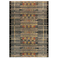 Liora Manne Marina Low Profile Durable Indoor/Outdoor Woven Rug- Tribal Stripe Black 111 x 76