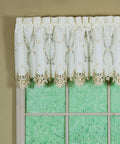 Todays Curtain Verona Reverse Embroidery Tailored Valance, 18, Ecru/Antique