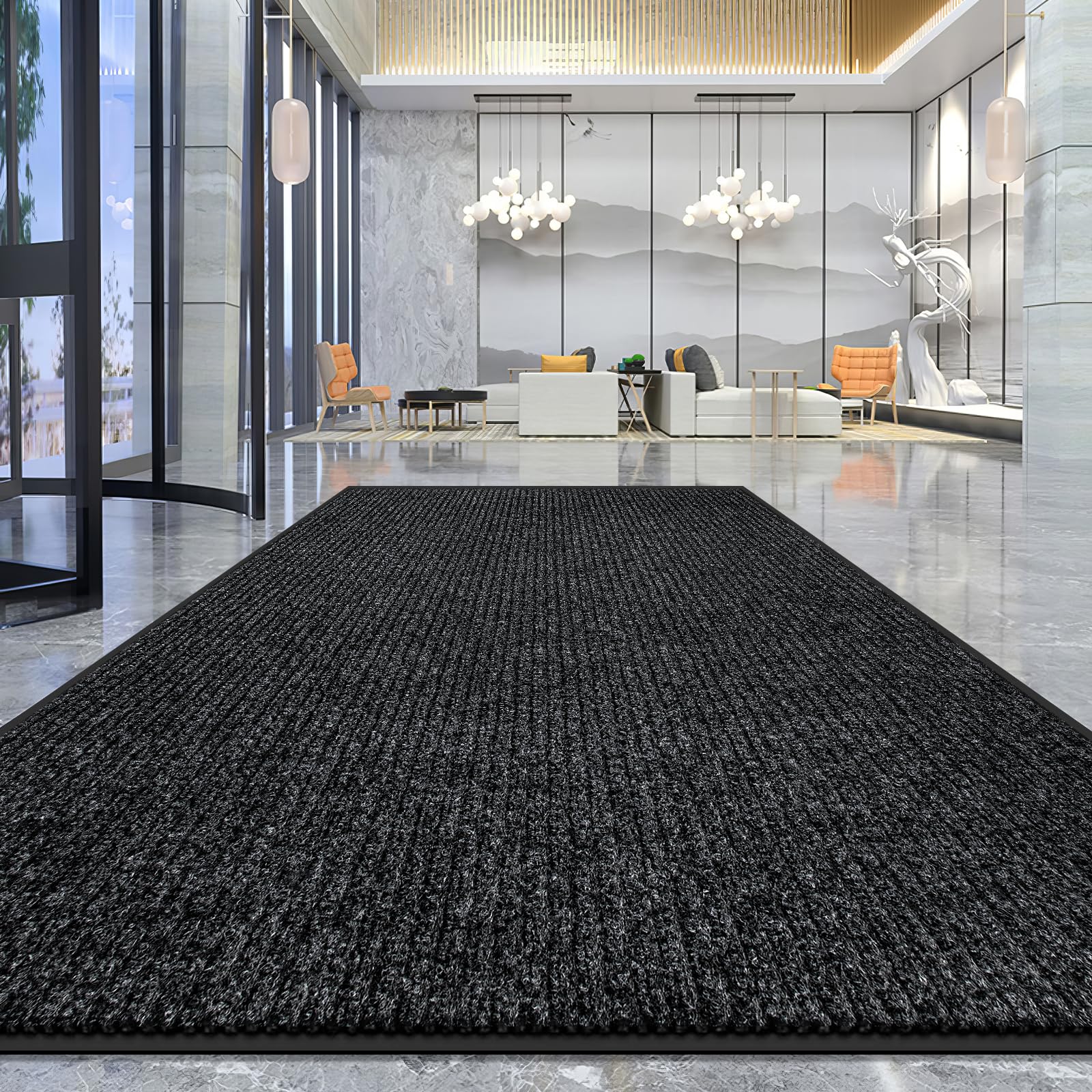 Vicwe Indoor Outdoor Door Mat, 3x10 Heavy Duty Front Door Mat, Non-Slip Washable Doormats Entrance Mats, Dirt Resistant and Ab
