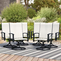 Stabrech Patio Swivel Chairs Set of 6, Swivel Outdoor Chairs with Armrest, Patio Chair with High Back and Metal Frame, Outdoor D