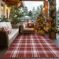 GENIMO Christmas Outdoor Rug for Patio, 6x9 Waterproof Reversible Plastic Straw Rugs, Lightweight RV Camping Mat for Camper, B