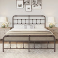 Debercu King-Bed-Frame with-Headboard and Footboard - Platform Metal Slats Mattress Foundation,No Box Spring Needed, Easy to Ass