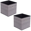 Internets Best Canvas Storage Bin - 2 Pack - Grey - Box Container