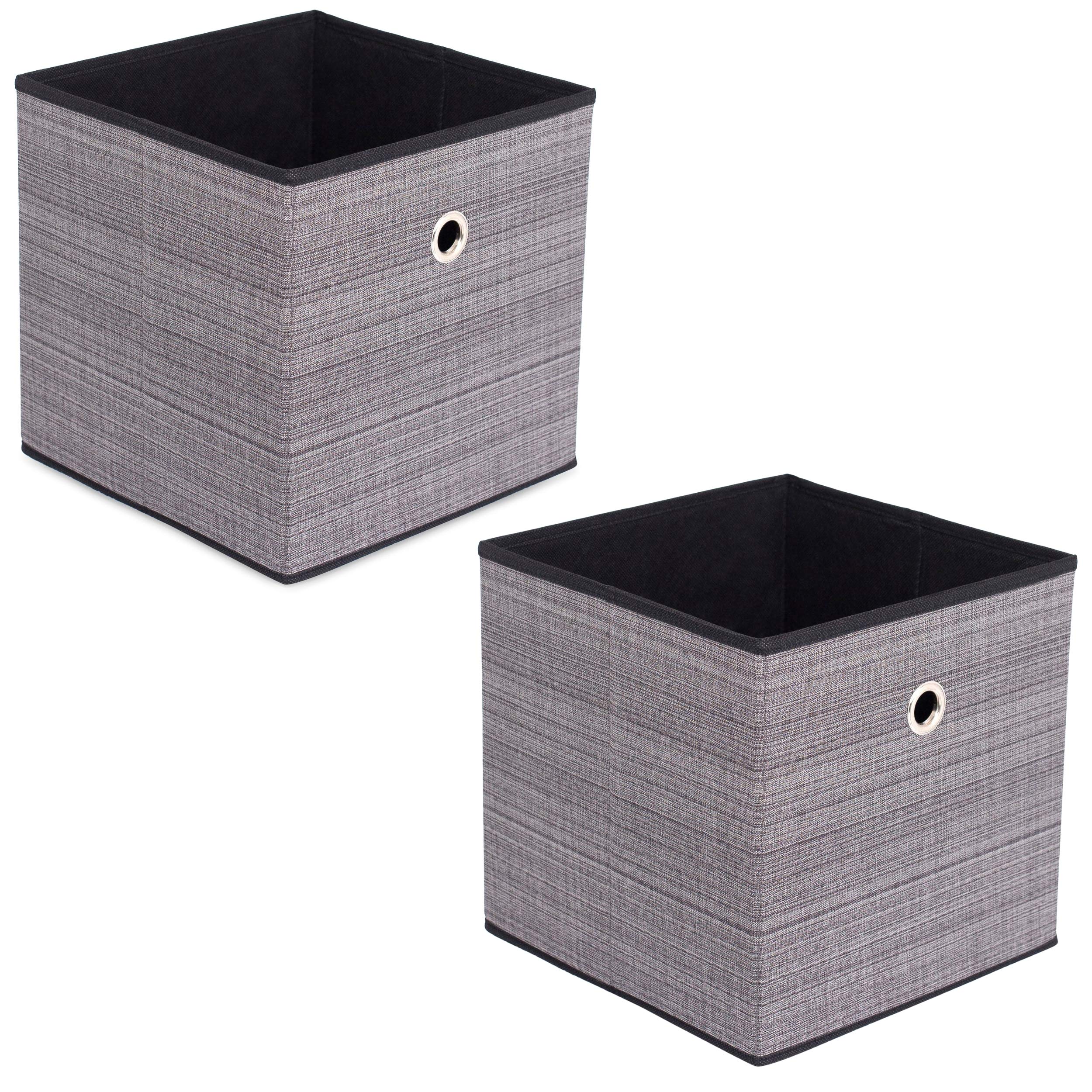 Internets Best Canvas Storage Bin - 2 Pack - Grey - Box Container