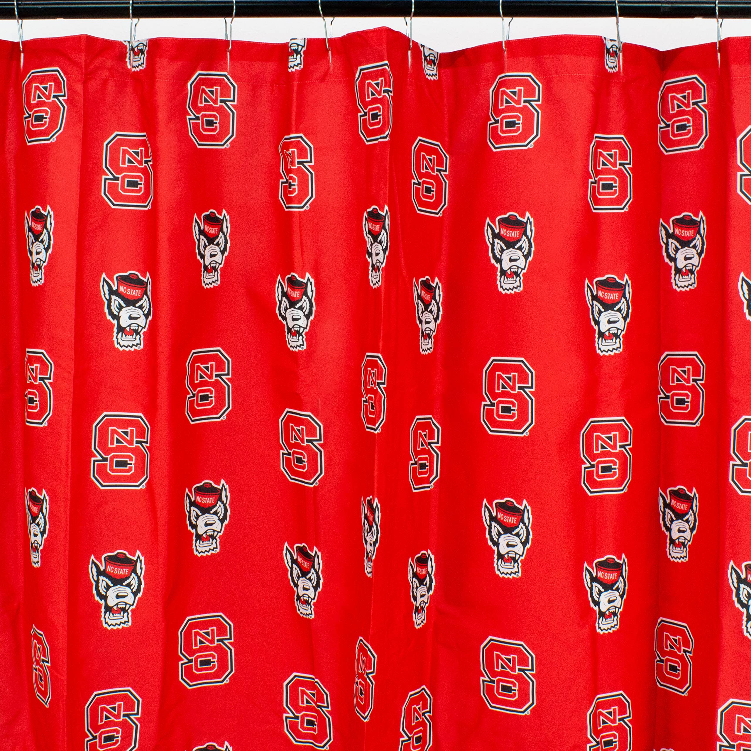 College Covers Everything Comfy North Carolina State Wolfpack Bright and Colorful Shower Curtain Cover, 70 x 72