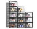 SIMPDIY Shoe Storage, 12 Pack Shoe Organizer for Closet, Shoe Boxes Clear Plastic Stackable Shoe Containers with Lids for Size 1