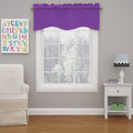 ECLIPSE Kendall Modern Scalloped Valance Rod Pocket Window Curtain for Kitchen or Bathroom, 42 x 18, Purple