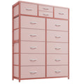 14 Drawer Dresser, Tall Fabric Dressers & Chest of Drawers, Large Bedroom Dresser for Bedroom, Closets, Living Room, Entryway, W