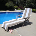 Superior Cabana Cotton Lounge Chair Cover, Outdoor Towel/Chaise Furniture Covers, Terry Cloth, Beach, Spa, Swim Accessories, Poo