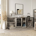 IDEALHOUSE TV Stand Industrial Entertainment Center, Rustic Grey