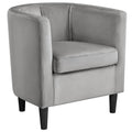 Yaheetech Accent Chair, Modern Velvet Armchairs with Big Ample Seat, Half Rounded Back, Cozy Upholstered Barrel Sofa Chair for L