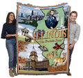 Pure Country Weavers State of Illinois Blanket - Gift Tapestry Throw Woven from Cotton - Made in The USA (72x54)