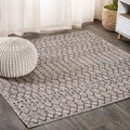 JONATHAN Y SMB108D-6SQ Ourika Moroccan Geometric Textured Weave Indoor/Outdoor Area Rug, Bohemian, Scandinavian for Bedroom, Kit