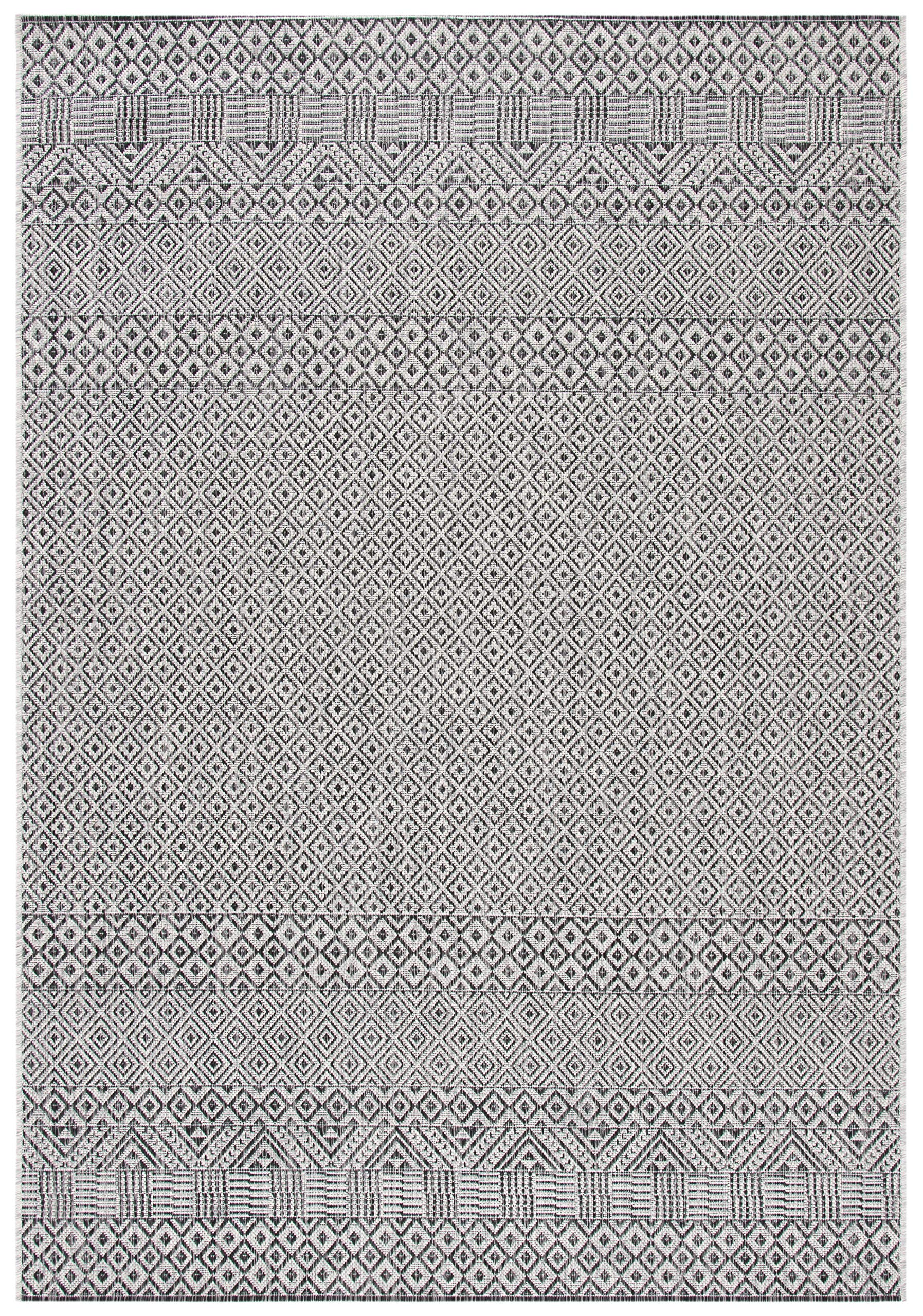 SAFAVIEH Courtyard Collection 67 x 96 Grey/Black CY8235 Indoor-Outdoor Waterproof Easy-Cleaning Patio Backyard Mudroom Area-Ru