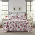 Laura Ashley Lidia Collection Quilt Set-100% Cotton, Reversible, Lightweight & Breathable Bedding, Pre-Washed for Added Softness