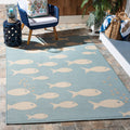 Safavieh Courtyard Collection CY6012 Indoor/Outdoor Non-Shedding Stain ant Patio Backyard Area Rug, 9 x 12, Aqua/Beige