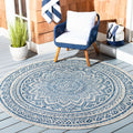 SAFAVIEH Courtyard Collection 3 Round Light Grey/Blue CY8734 Indoor/Outdoor Non-Shedding Easy Cleaning Patio Backyard Porch Dec