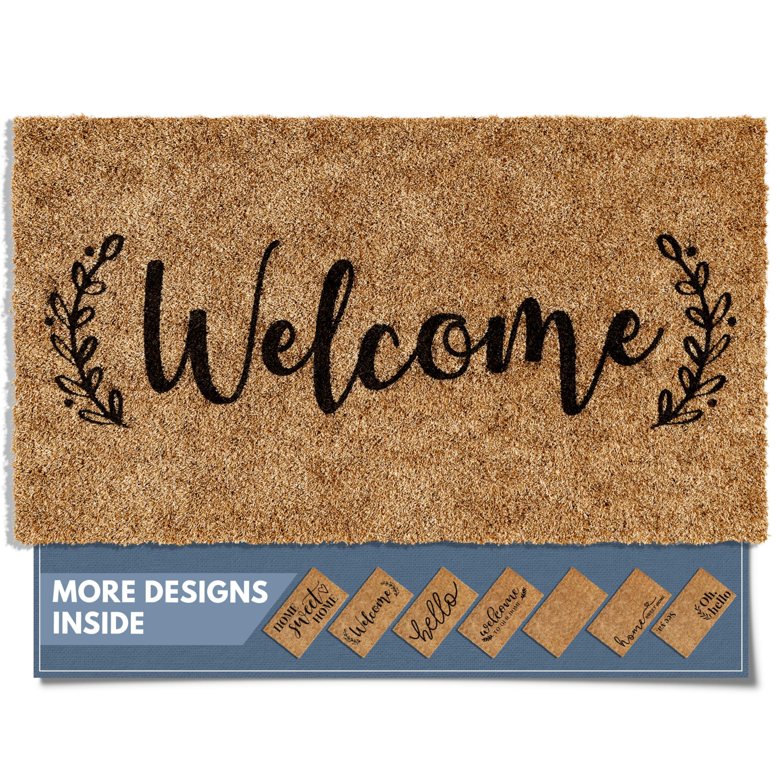 Barnyard Designs Doormat Welcome Mat for Outdoors, Large Front Door Entrance Mat, 30x17, Brown (Welcome)