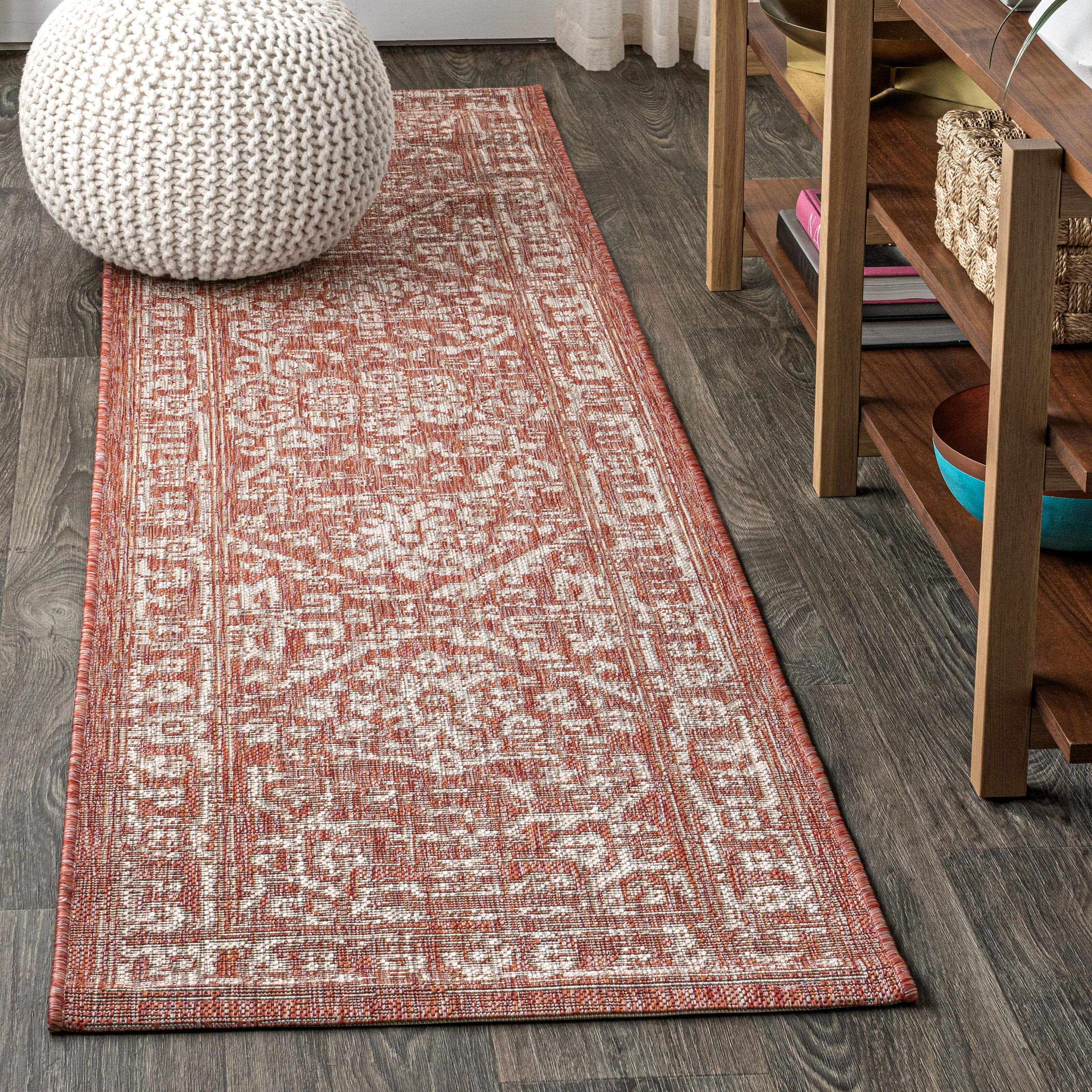 JONATHAN Y SMB104A-210 Malta Bohemian Medallion Textured Weave Indoor/Outdoor 2 ft. x 10 ft. Runner Rug, Coastal, Traditional, T