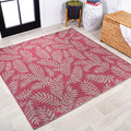 JONATHAN Y SMB119F-5SQ Nevis Palm Frond Indoor Outdoor Area Rug, Coastal Casual Country & Floral Easy Cleaning,Bedroom,Kitchen,B