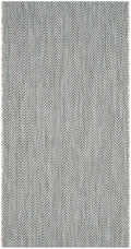 SAFAVIEH Courtyard Collection Accent Rug - 23 x 5, Grey & Navy, Non-Shedding & Easy Care, Indoor/Outdoor & Washable-Ideal for 