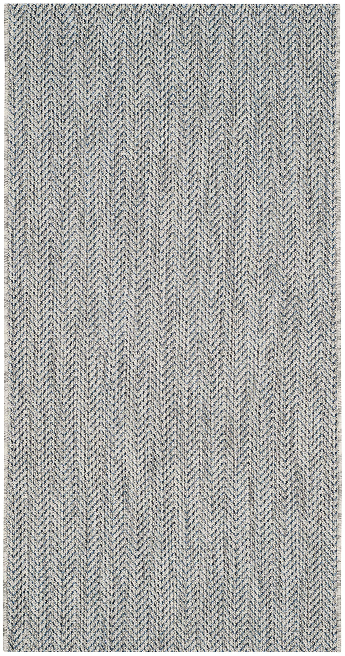 SAFAVIEH Courtyard Collection Accent Rug - 23 x 5, Grey & Navy, Non-Shedding & Easy Care, Indoor/Outdoor & Washable-Ideal for 