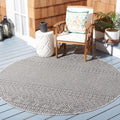 SAFAVIEH Courtyard Collection 71 Round Grey/Black CY8235 Indoor/ Outside Waterproof Easy cleansingPatio Backyard Mudroom Area M