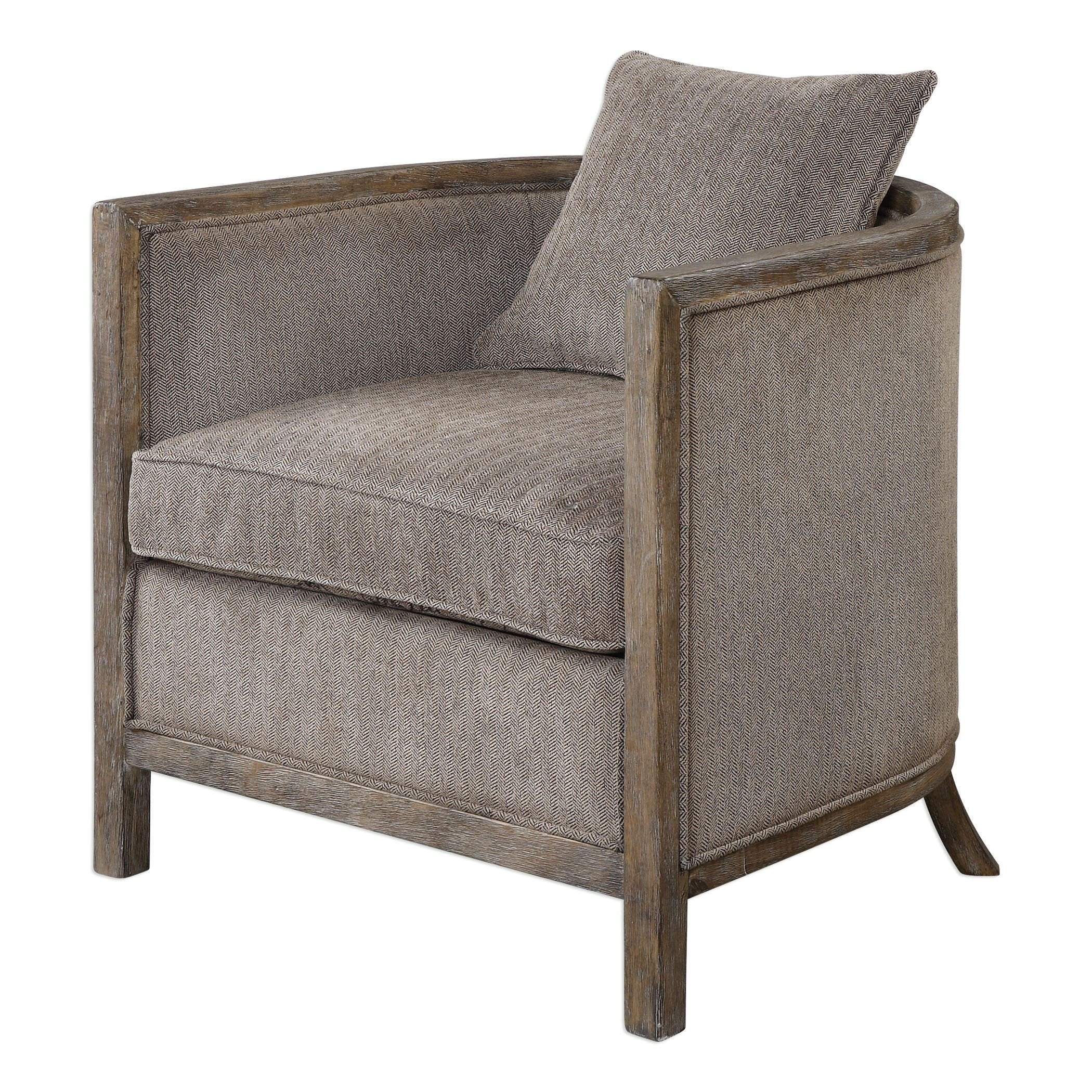 Uttermost Viaggio - 32 inch Accent Chair-Lightly Washed Gray Finish