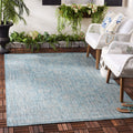 SAFAVIEH Courtyard Collection 4 x 57 Aqua/Grey CY8680 Indoor/ Outdoor Patio Backyard Mudroom Accent Rug