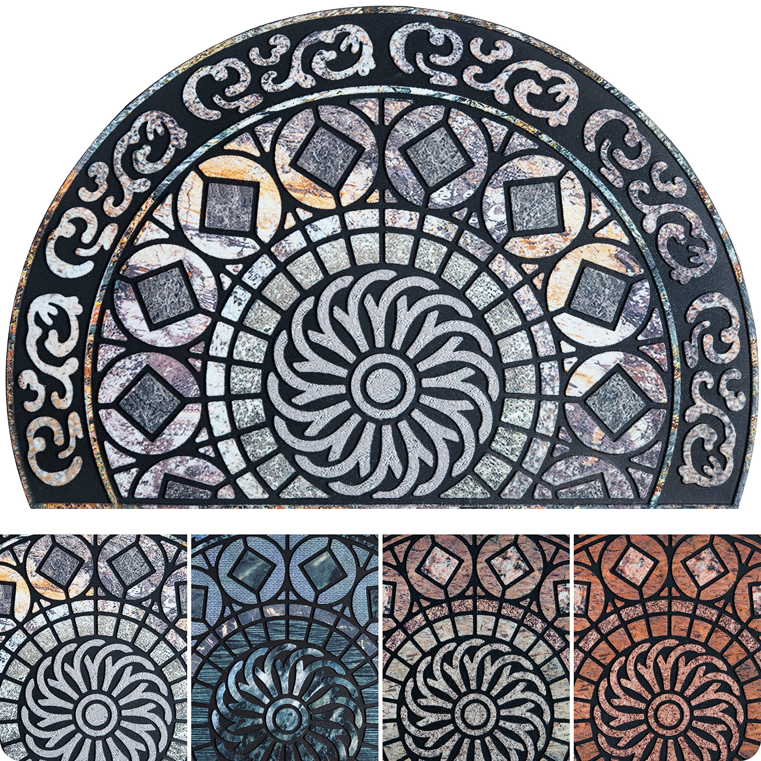 ubdyo Unique Stylish Front Door Mat - Low Pile Easy Fit Door Matt - Muddy Dirt Trapping Welcome Mat, Heavy Duty Doormat Outdoor 