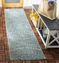 SAFAVIEH Courtyard Collection 23 x 12 Light Grey / Teal CY8734 Indoor/ Outdoor Waterproof Easy Cleaning Patio Backyard Mudroom