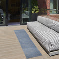 Nourison Essentials Indoor/Outdoor Blue/Grey 22 x 76 Area Rug, Easy Cleaning, Non Shedding, Bed Room, Living Room, Dining Room