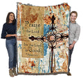 Pure Country Weavers Praise Crosses Blanket - Praise The Lord for The Lord is Good - Scriptures - Psalm 135:3 - Religious Gift T