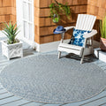 SAFAVIEH Courtyard Collection 53 Round Grey/Blue CY8235 Indoor/ Outside Waterproof Easy cleansingPatio Backyard Mudroom Area Ma