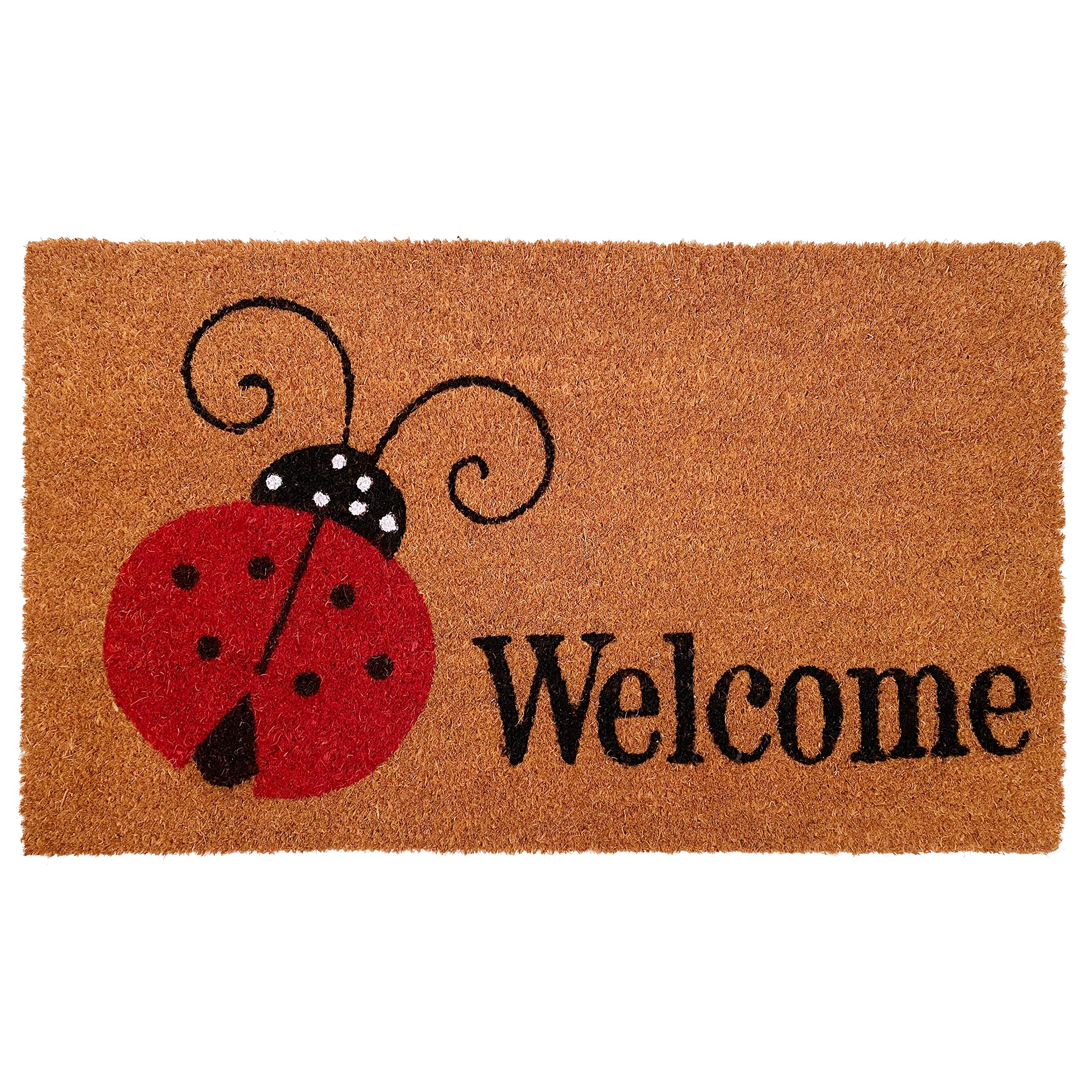 Home and More Calloway Mills 121431729 Ladybug Welcome Doormat 17 x 29, Multicolor