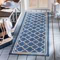 SAFAVIEH Courtyard Collection 23 x 20 Navy/Beige CY6918 Trellis Indoor/ Outdoor Patio Backyard Mudroom Runner Rug