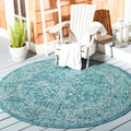 SAFAVIEH Courtyard Collection 4 Round Turquoise CY8680 Indoor/ Outdoor Patio Backyard Mudroom Area Rug