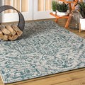 JONATHAN Y SMB105C-14 Estrella Bohemian Medallion Textured Weave Teal/Gray 10 ft. x 14 ft. Indoor/Outdoor Area Rug, Pet Friendly