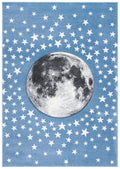SAFAVIEH Carousel Kids Collection Accent Rug - 2 x 3, Light Blue & Grey, Non-Shedding & Easy Care, Ideal for High Traffic Area