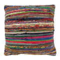 SARO LIFESTYLE Authentic Collection Multi-Colored Chindi Pillow Cover, 22