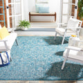 SAFAVIEH Courtyard Collection 710 x 710 Square Turquoise CY8680 Indoor/ Outdoor Patio Backyard Mudroom Area Rug