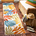 SAFAVIEH Cabana Collection 2 x 14 Cream/Red CBN814A Botanical Indoor/ Outdoor Non-Shedding Easy Cleaning Patio Backyard Porch 