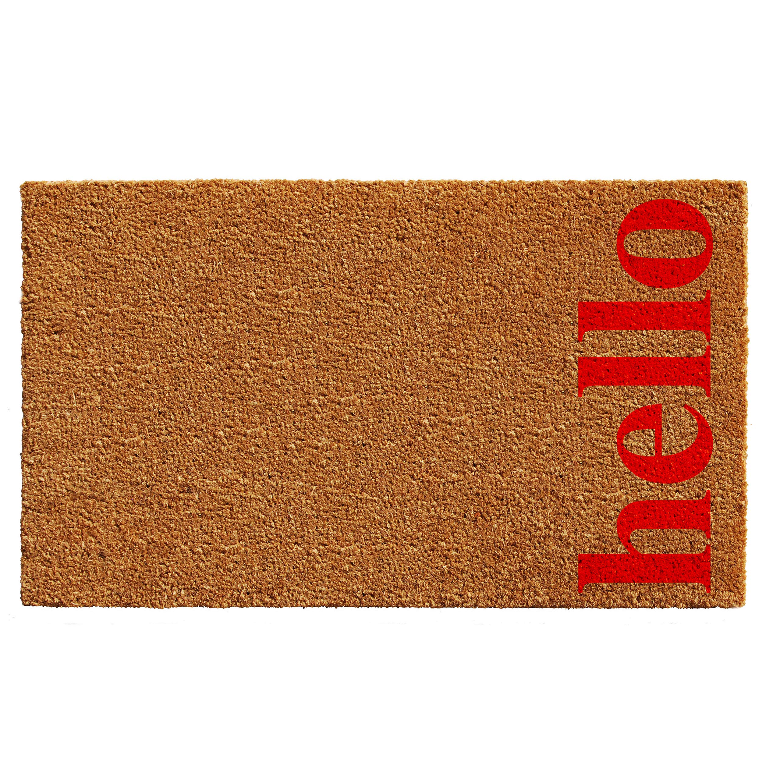 Calloway Mills 102621729NRB Vertical Hello Doormat. 17 x 29, Natural/Red