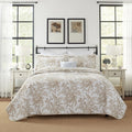 Laura Ashley Quilt Set Reversible Cotton Bedding with Matching Sham, Lightweight Home Decor for All Seasons, Twin, Bedford Brown