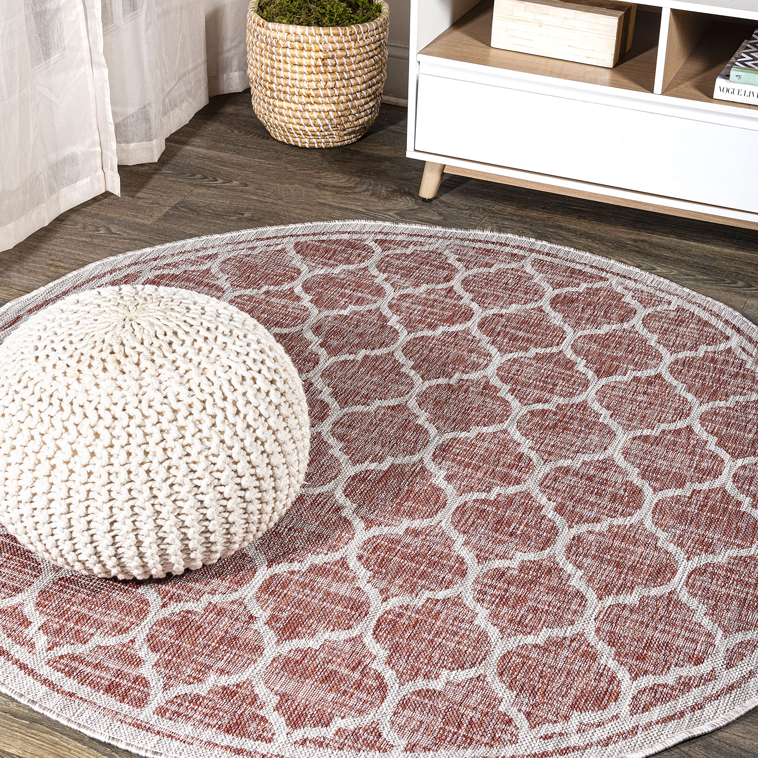 JONATHAN Y SMB109C-9R Trebol Moroccan Trellis Textured Weave Indoor/Outdoor Area Rug, Modern, Bohemian, Contemporary for Bedroom