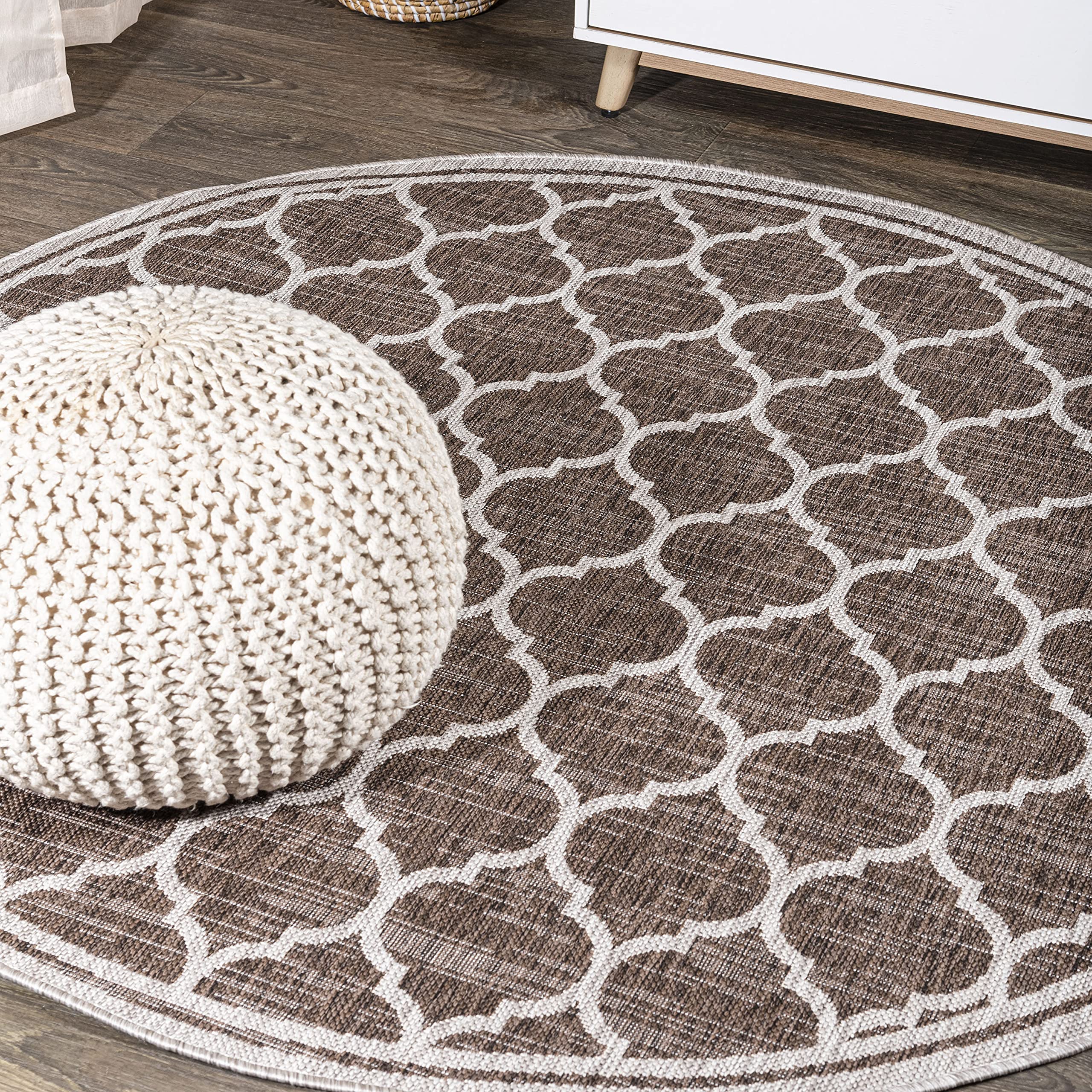 JONATHAN Y SMB109B-4R Trebol Moroccan Trellis Textured Weave Indoor/Outdoor Area Rug, Modern, Bohemian, Contemporary for Bedroom