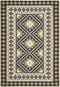 SAFAVIEH Veranda Collection Area Rug - 67 x 96, Chocolate & Green, Boho Design, Non-Shedding & Easy Care, Indoor/Outdoor & Was