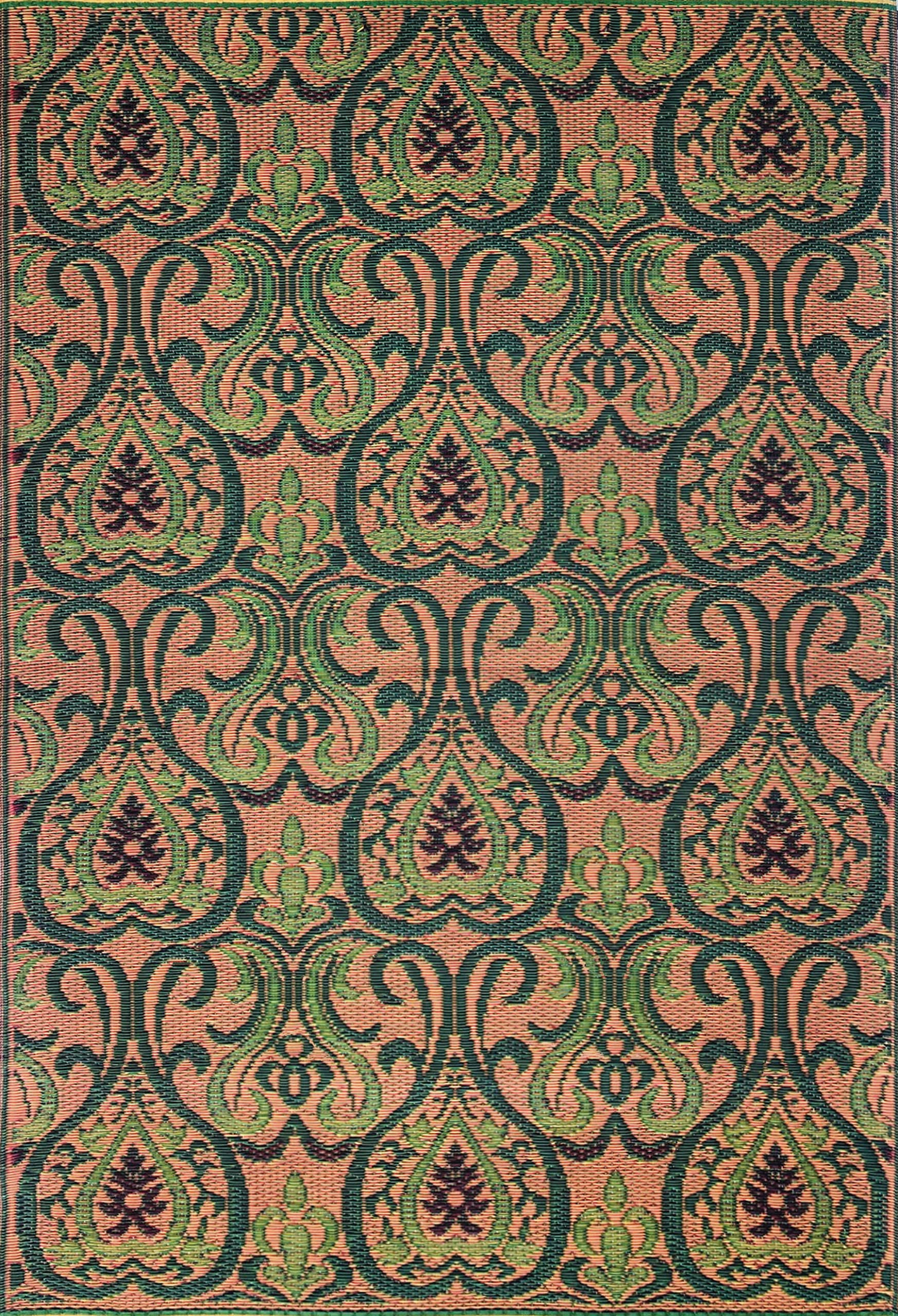 Mad Mats Traditional Outdoor Rug, Reversible Plastic Mat (4 x 6, Oasis - Medium Green)