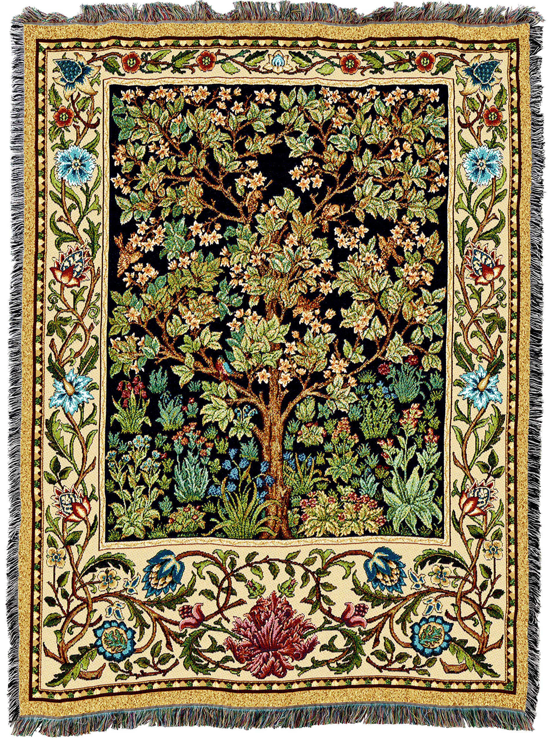 Pure Country Weavers William Morris Tree of Life Blanket XL - Arts & Crafts - Gift Tapestry Throw Woven from Cotton - Made in Th